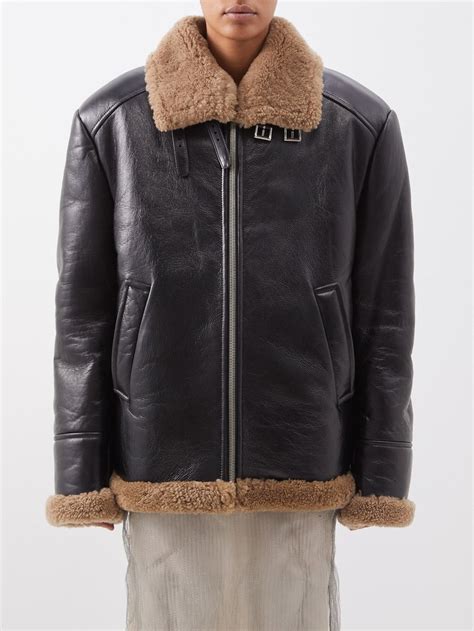 prada mens shearling coat|Black Shearling Coat .